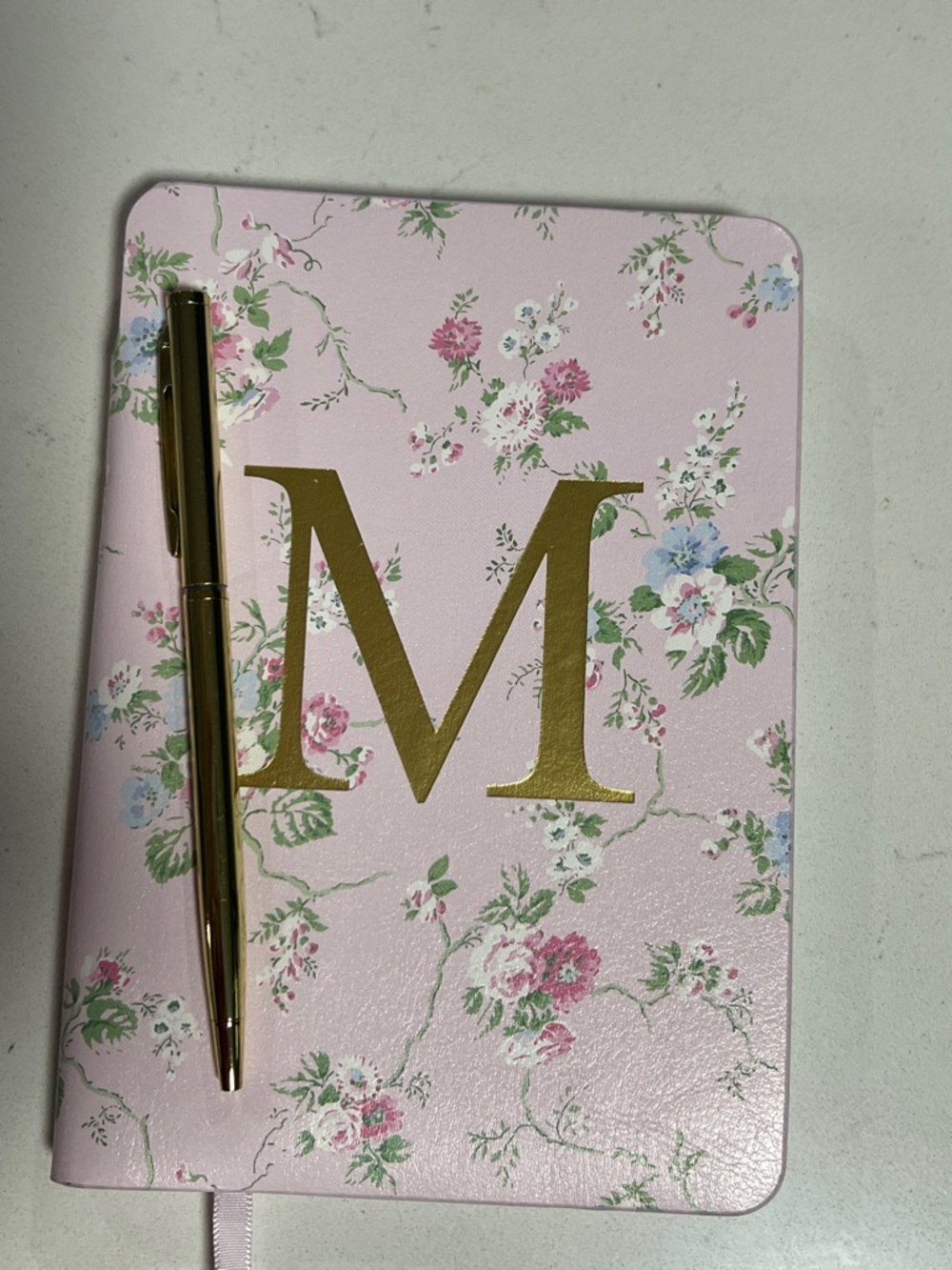 Monogram M Pink Floral Notebook & Prayer Book - Picture 3 of 5